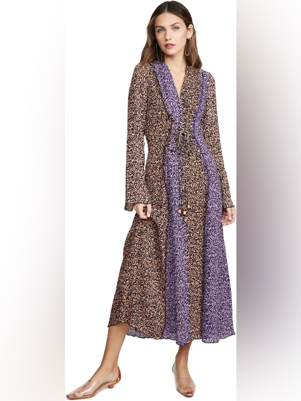Nanushka Kamil Graphic Animal Patchwork Maxi Dress